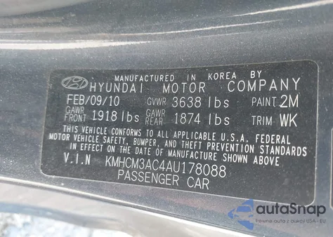 2010 Hyundai Accent Gs из США, поврежденный, VIN KMHCM3AC4AU178088